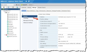 vC Runtime settings